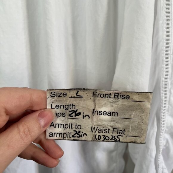 Cloth & Stone Anthropologie White Eyelet Trim Button-Up Woven Shirt L - Picture 9 of 9